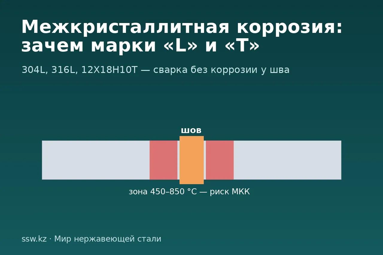 Межкристаллитная коррозия нержавейки: зачем нужны марки «L» и «Т»